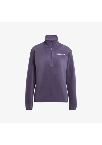 Adidas Multi Essentials 1-2 Zip Fleece Kadın Mor Yürüyüş Polar Jm3121