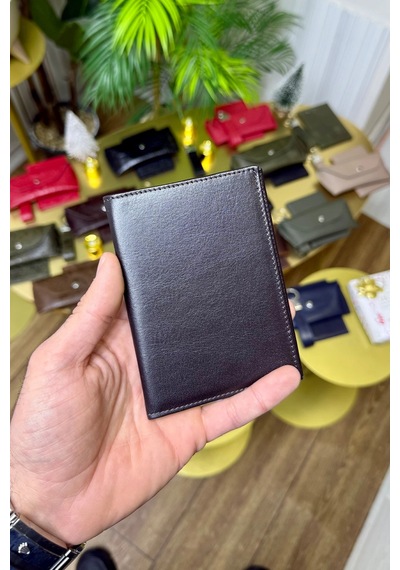 Premium Deri Ruhsat Kılıfı Ve Anahtarlık Seti Kahverengi