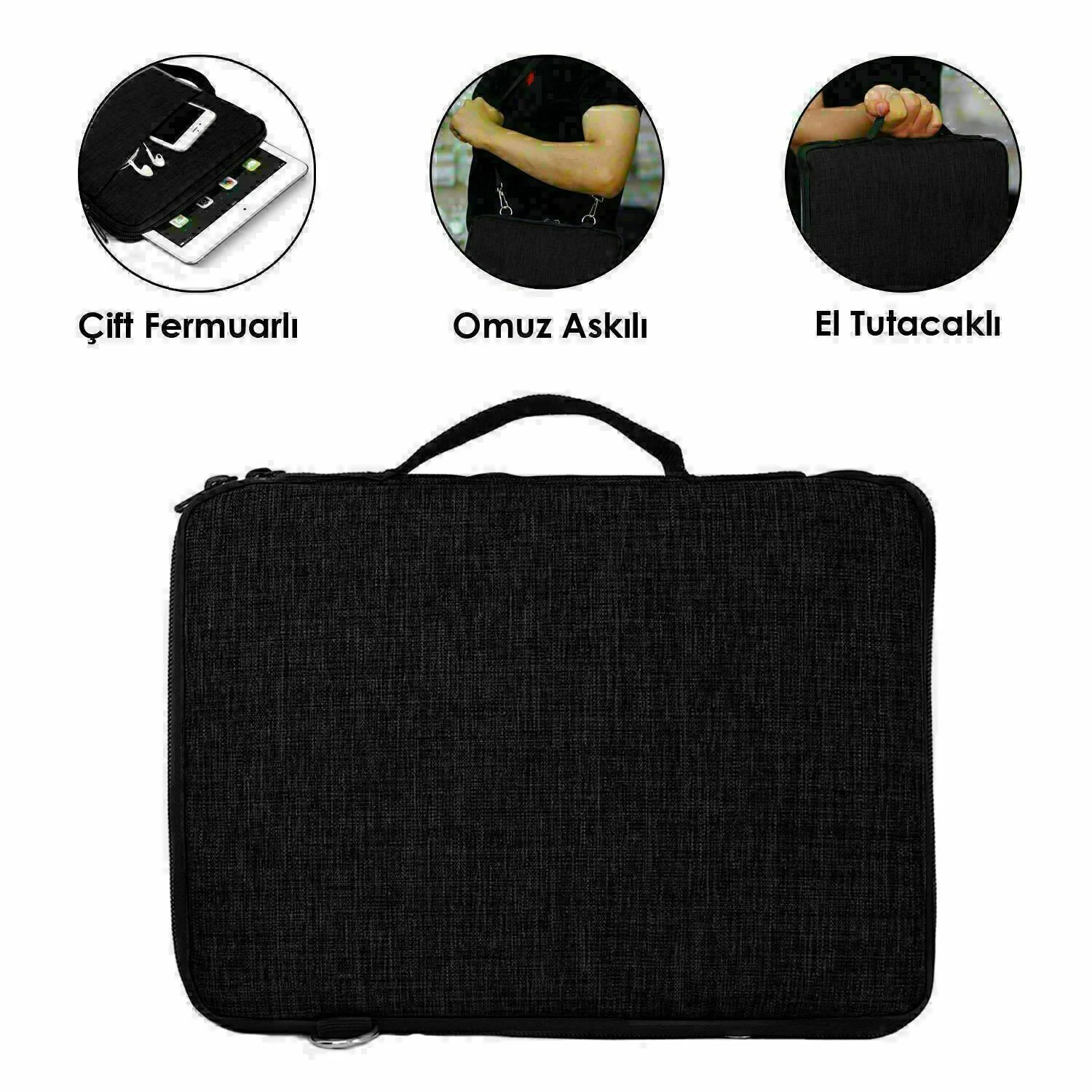 Microcase Oneplus Pad 4 13.2 İnch İle Uyumlu Tablet İçin Türkçe Bluetooth Klavye+mouse+tablet Standı-siyah Al8126 Diğer
