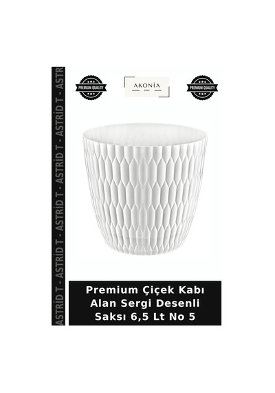 Premium Çiçek Kabı Alan Sergi Desenli Saksı 6,5 Lt No 5