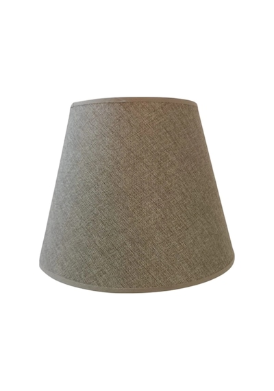 Vizon Kumaş Başlık Doğal Ahşap Ayaklı Modern Abajur 45x25 Cm