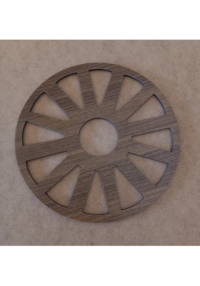 Dekoratif Ceviz Ahşap Mobilya Dolap Süsü 15x15cm