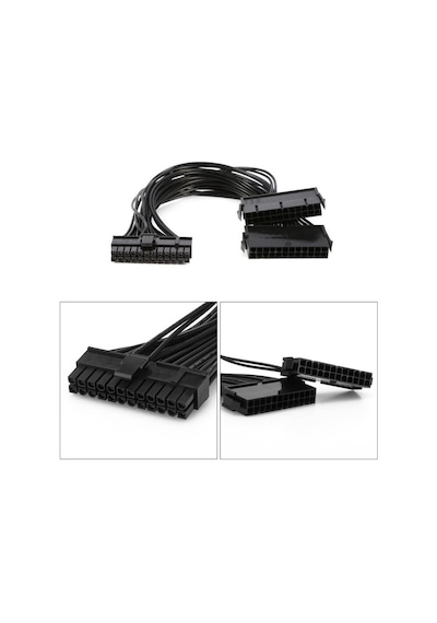 Alfais 5145 24 Pin Atx Dual Psu Çoklayıcı Adaptör Anakart Mining Kablosu