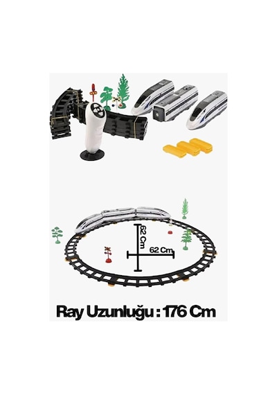 Uzaktan Kumandalı Tren Sesli Işıklı Pilli Mıknatıs Bağlantılı Tren Seti 30 Parça 176cm Ray Uzunluğu