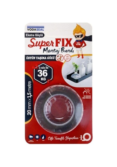 Mey İthalat Plentifulvodaseal Superfix Çift Taraflı Montaj Bandı 20 Mm X 1,5 Metre