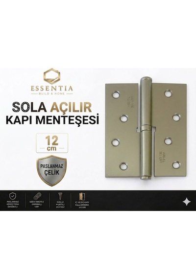 Paslanmaz Çelik Okka Menteşe 10 Cm Köşeli Dayanıklı Kapı Ve Ahşap Mobilya Menteşesi Krom
