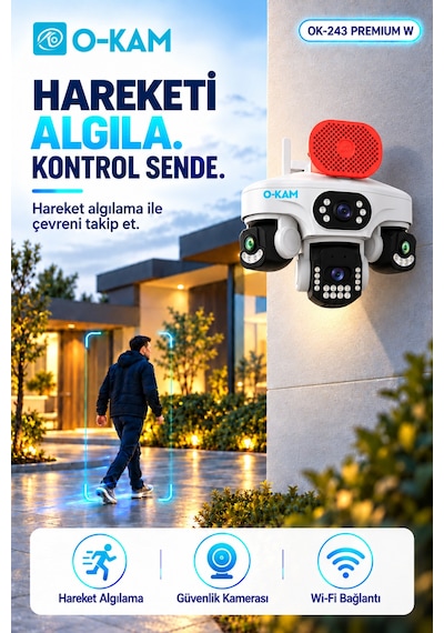 O-kam Ok-243 Premiumw 4 Lens Wifi Kamera