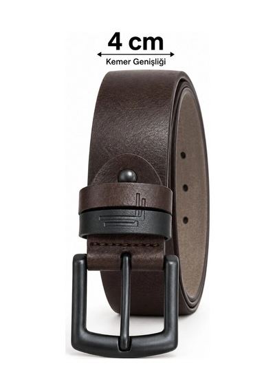 Ertaş Trend Store Erkek Koyu Kahverengi 4 Cm Çift Biritli Metal Tokalı Kot Ve Kumaş Pantolon Kemeri Çok Renkli