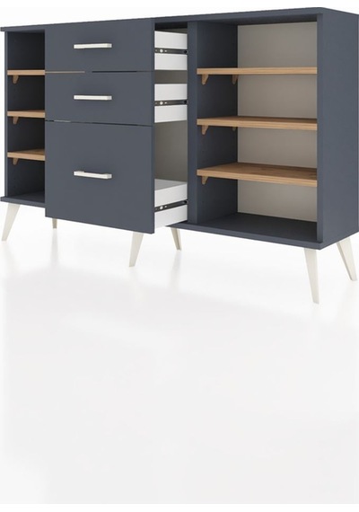 Arges Konsol 6 Raflı 3 Çekmeceli 132x30x83 Antrasit-çam/antrasit Çam/antrasit Arges Konsol 6 Raflı 3 Çekmeceli 132x30x83 Antrasit-çam/antrasit Çam/antrasit