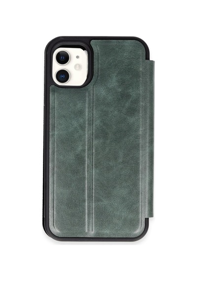 Mey İthalat Apple iPhone Uyumlu  11 Kılıf Flip Cover - Koyu Yeşil Beyaz