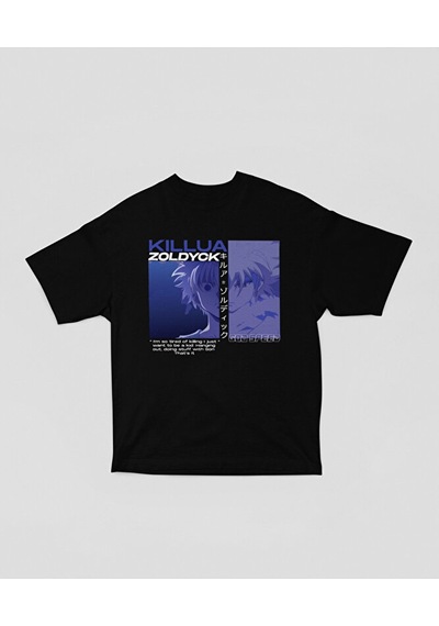 Sevbano Killua Zoldyck God Speed Yazılı Unisex Oversize Anime Karakter Ti Siyah Sevbano Killua Zoldyck God Speed Yazılı Unisex Oversize Anime Karakter Ti Siyah