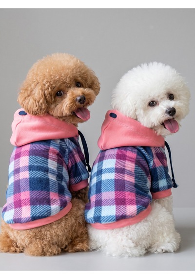 Marshmellow Kapşonlu Polar Köpek Ceketi Sıcak Tutan Yumuşak Köpek Kıyafeti