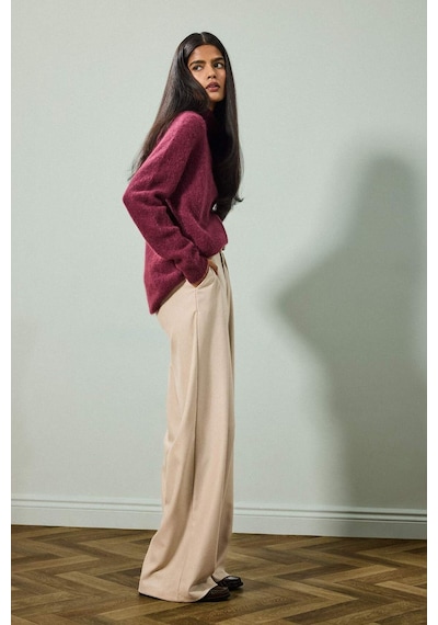 Defacto Wide Leg Çift Cepli Yüksek Bel Düz Paça Pantolon G6074ax25aubg287 Bej-bg287