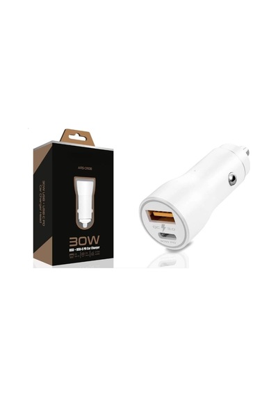 30w Usb Ve Usb-c Pd Araba Şarj Cihazı Hızlı Şarj, Apple iPhone Ve Android Uyumlu, Çift Çıkışlı