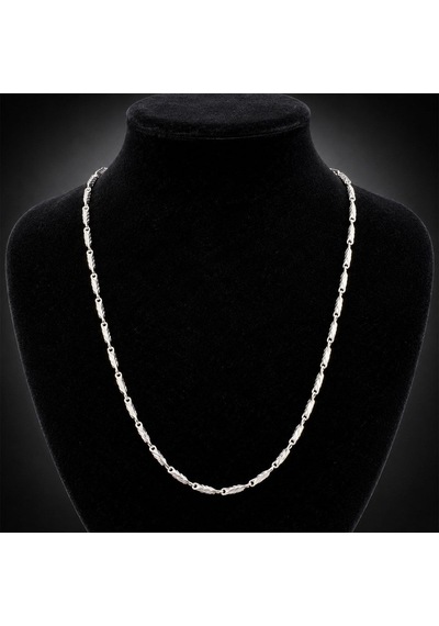 Bk Gift Yaprak Model Zincir Kolye Çelik Erkek Kolye - Kararma Yapmayan Erkek Çelik Kolye Gümüş