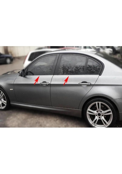 Bmw E90 Uyumlu 2005-2012 Krom Cam Çıtası 4 Parça Paslanmaz  Çelik