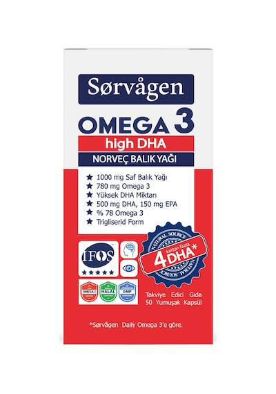 Sorvagen Omega 3 Yüksek DHA Balık Yağı 50 Yumuşak Kapsül