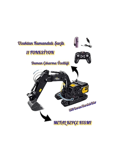 Uzaktan Kumandalı Full Fonksiyon Hareketli Excavator 2.4ghz Iş Makinesi Oyuncak Ekskavatör Çok Renkli