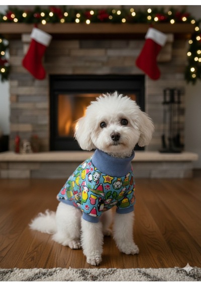 Kedi - Köpek İçi Şardonlu - Boğazlı Kışlık Sweat - Kıyafet - Mont - Yelek - Yağmurluk