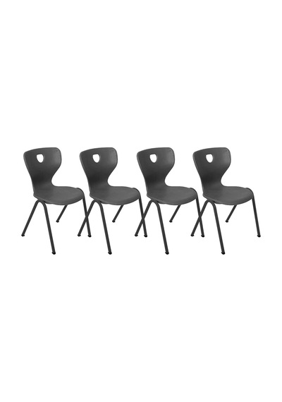 Monoblok Sandalye - Füme - 4 Adet Çok Renkli