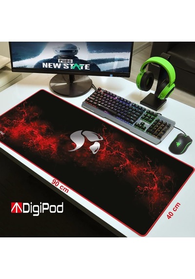 Digipod Gaming Mousepad Oyuncu Mouse Pad 90x40 Xxl Büyük Oyuncu Mousepad Kaymaz Taban 4mm Dikisli Kenar Sped