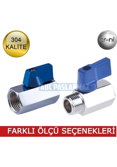 Paslanmaz Krom Mini Küresel Vana Pn63 304 Kalite (Ölçü Seçiniz)