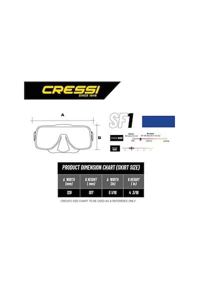 Parumarin Cressi Sf 1 Black Dalış Maskesi
