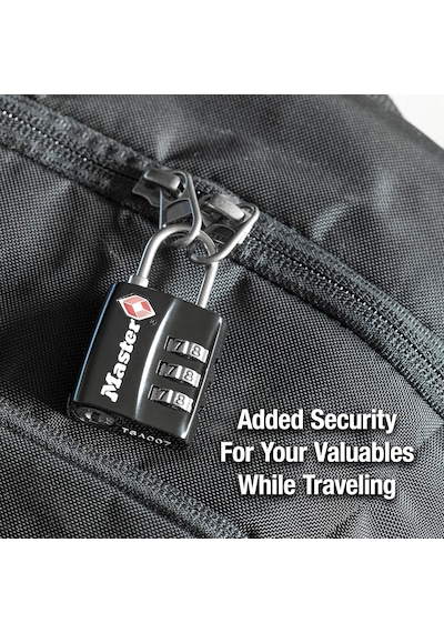 Master Lock Siyah Tsa Onaylı Geniş Kilit Gövdeli Ve İnce, Dayanık Diğer