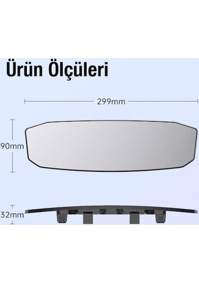 Ally Sd-2415 Kavisli Dışbükey Geniş Açılı Araç Dikiz Aynası 299x