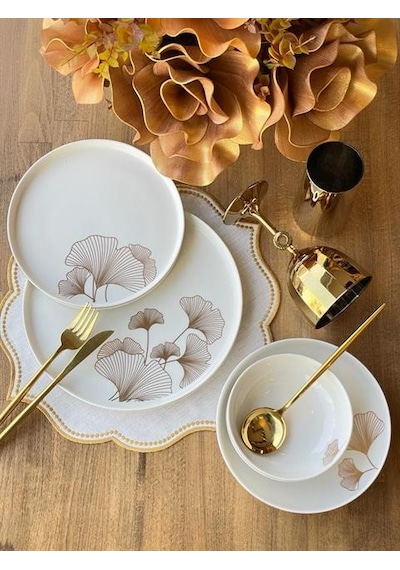 Yemek Takımı Modern Ginkgo 24 Parça 6 Kişilik Renkli