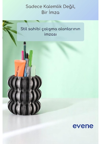 Kalemlik Masa Kalemliği Organizer Kalemlik Gümüş Eskitme Renk Model 75 Çok Renkli