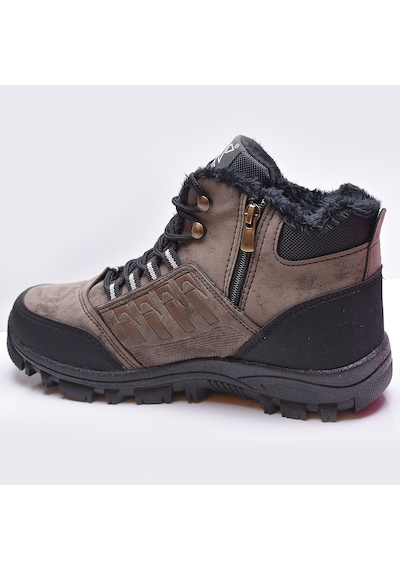 Papatay X6 Ortopedik Kaymaz Taban Kürklü Erkek Bot Outdoor Bot Vizon