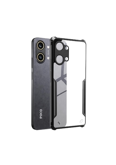 Microcase Poco X8 Pro Max 5g İle Uyumlu Airbag Serisi Darbeye Dayanıklı Korumalı Kılıf - Al3370 Şeffaf - Siyah Renk