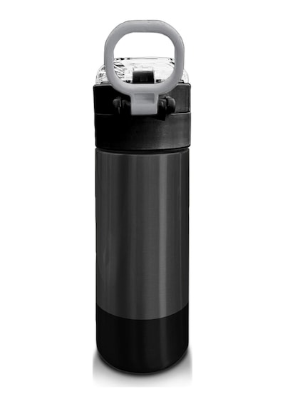 Coral High Kids Koyu Gri Siyah Desenli Pipetli Ve Direkt İçim Çelik Termos 500 Ml 31824 Siyah