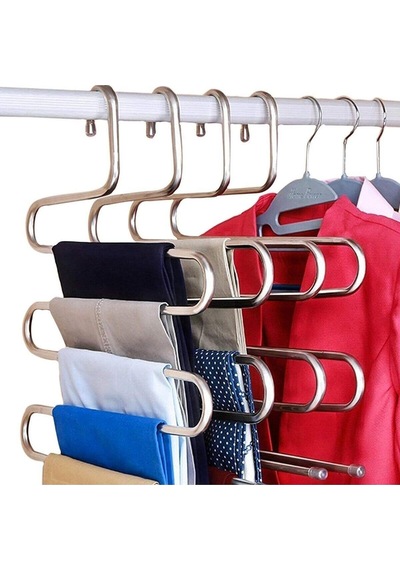 5 Katlı Metal Askılık Pantolon Askı Bluz Elbise Eşarp Başörtü Askısı Metal Beyaz Tr Diğer