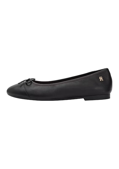 Tommy Hilfiger Kadın Toe Cap Leather Ballerina Shoes - Siyah Triple Black Tommy Hilfiger Kadın Toe Cap Leather Ballerina Shoes - Siyah Triple Black