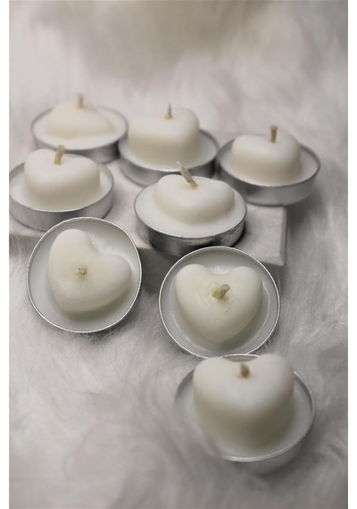 Bottiko%100 Soya Wax Dekoratif Tealight Mum 8'li Beyaz Diğer