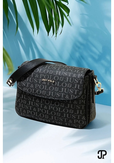 Just Polo Taş 2 Bölmeli Omuz Çantası Monogram 2197mh Taş