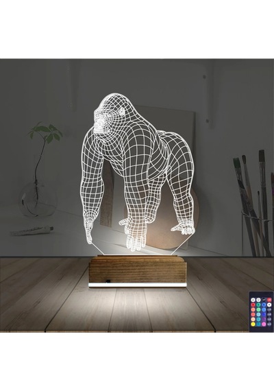 Luvivia Goril Gorilla 3d Lamba - Masa Gece Lambası Şeffaf