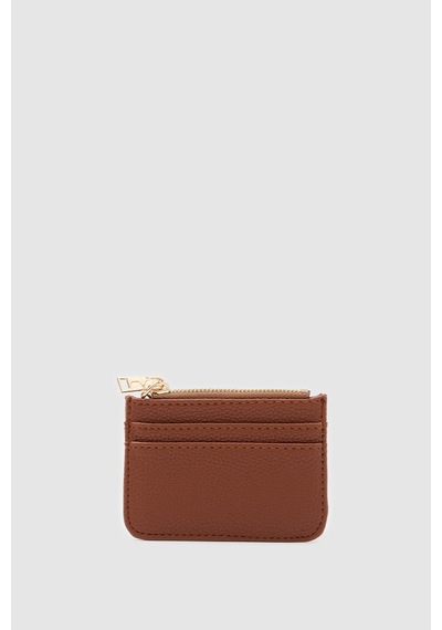 Shule Bags Nook Fermuarlı Charm Kartlık Camel