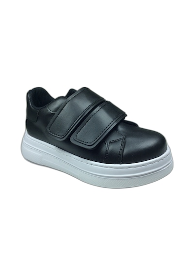 Ortopedikal 1087 Kız Çocuk Siyah Cırtlı Sneaker Spor Ay Siyah - Beyaz