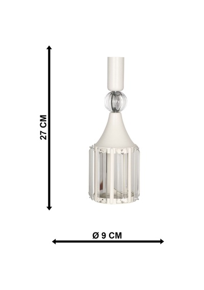 Balca Kristal Taşlı Mumluk Beyaz