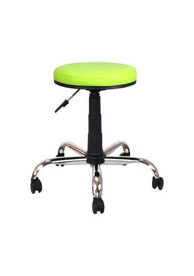 Bürocci Metal Ayaklı Tabure-Yeşil Deri - 2999D0110