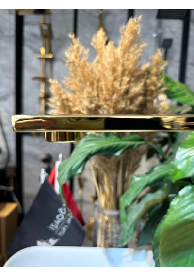 İsaoğlu Yapı Gold Kare Mutfak Bataryası Premium Pvd Gold Evye Musluğu Frezya Armatür Gold