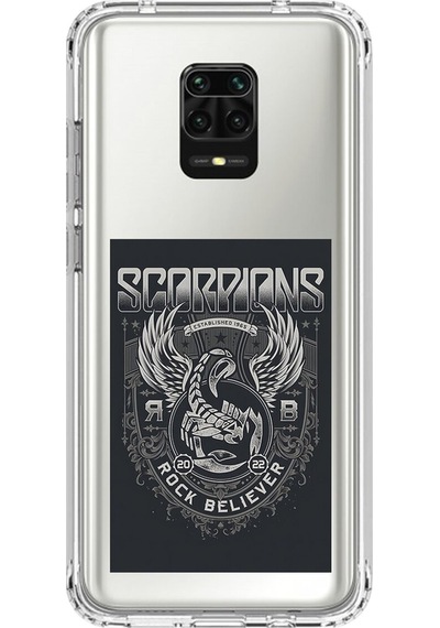Xiaomi Redmi Note 9 Pro Uyumlu Şeffaf Kılıf Scorpions Tasarımlı
