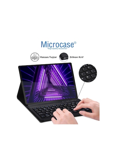 Lenovo Uyumlu Tab M10 Tb-X306F Bt Klavye Mouse + Standlı Kılıf - Bkk6