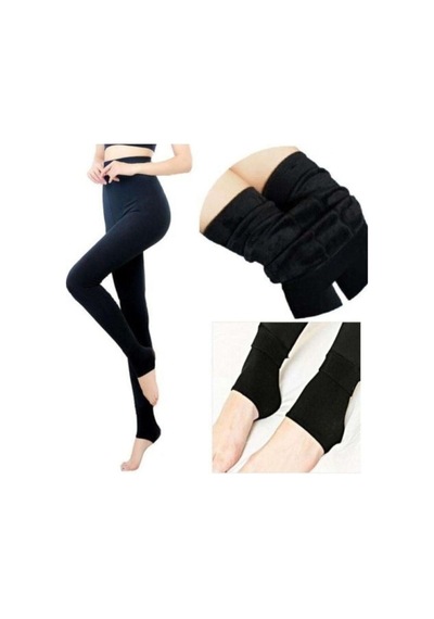 Sahraten Kadın Siyah Peluş Taytsiyahl/Xl Siyah