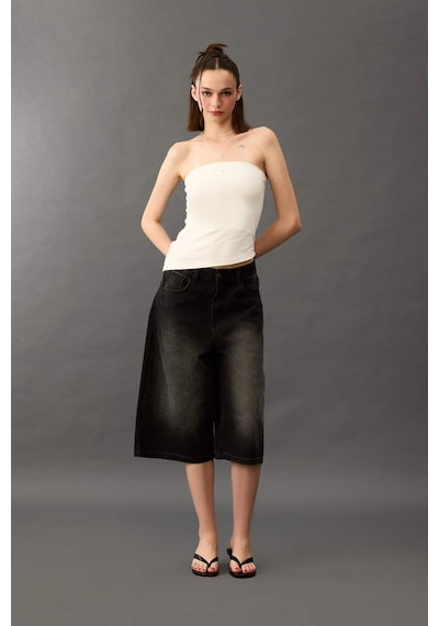 Defacto Jean Bermuda Şort G0453ax25smbk81 Siyah