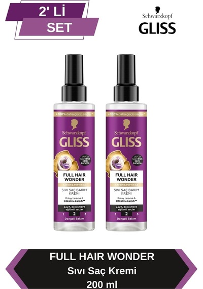 Full Hair Wonder Dökülme Karşıtı Sıvı Saç Kremi 200 Mlx2 Adet