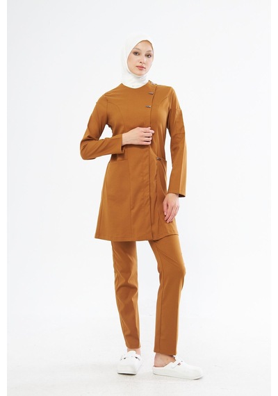 Elegance Santana Kadın Tesettür Takım - Camel Kahverengi